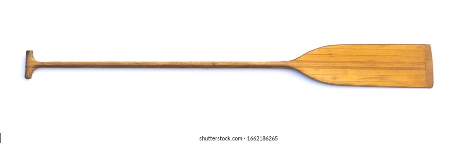 wooden sports kayak paddle isolated on white background - Shutterstock ID 1662186265