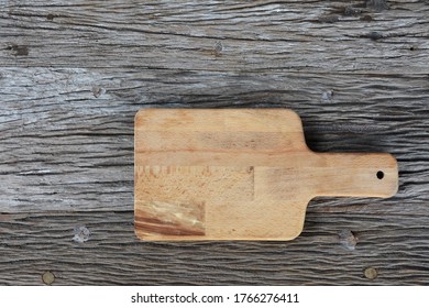 Wooden Square Pizza Tray Or Plate, Placing On The Wood Texture Background