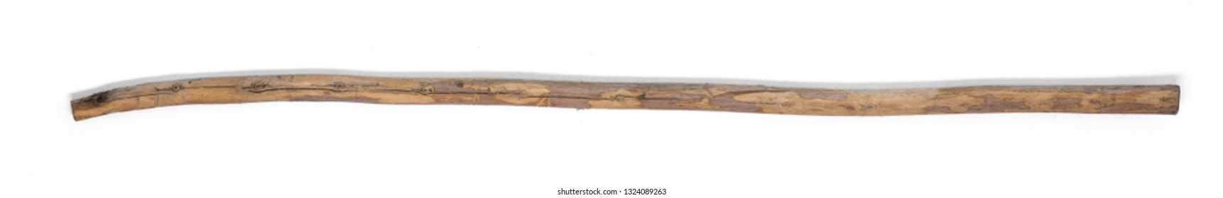 Wooden Staff On White Isolated Background