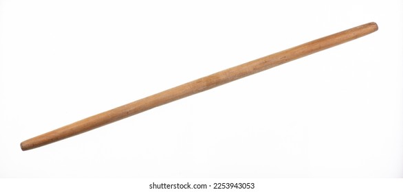 wooden staff on white isolated background	