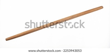 wooden staff on white isolated background	