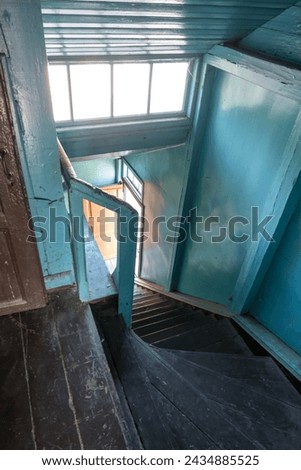 wooden staircase in an old homestead house