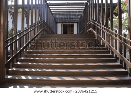 wooden stairs in a building