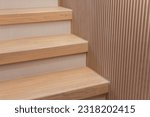 wooden stairs in a modern house interior