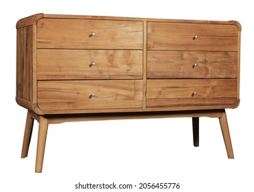 Wooden Stand, Bureau, Commode With Box. Modern Designer, Commode Inserts On A White Background. Series Furniture