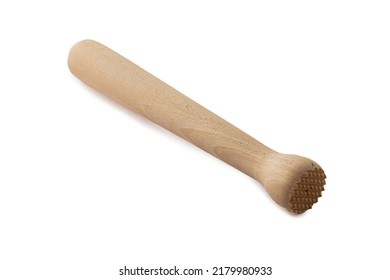 Wooden stick for making mojito. A device for crushing (squeezing) mint. Bar accessories - Mudler pestle for mojito bar cocktails