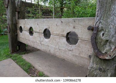 Wooden Stocks Medieval Times Use Prisoners Stock Photo 1390866278 ...