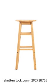 Wooden Stool On White Background