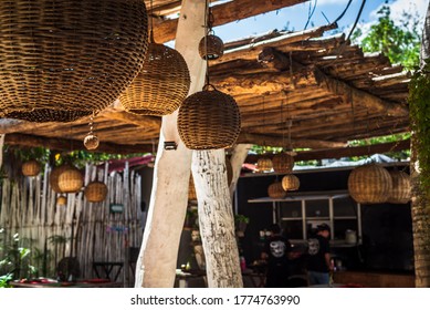 Wooden Structure Over Mexican Food In Tulum