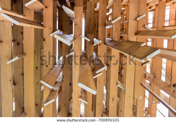 Wooden Structure Tucked Into Ceiling Wooden Royalty Free