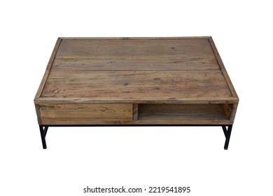 Wooden Student Desk Isolated On White Background