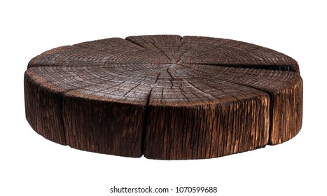 Wooden Stump. Dark Wooden Cutting Board