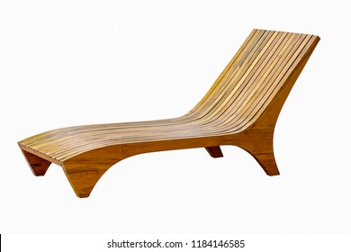 Wooden sun loungers isolated on white background - Powered by Shutterstock