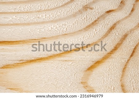 Wooden surface, processed stripped close-up macro structure bands, background, flat
