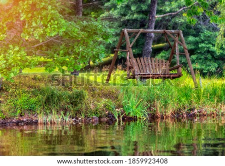 Similar – Image, Stock Photo pond swings Water