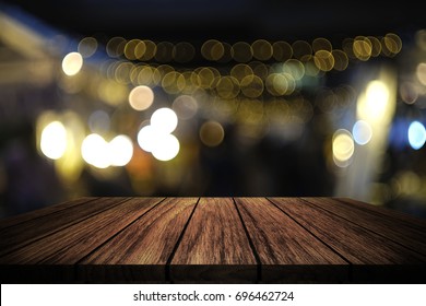 Wooden Table Front Abstract Blurred Background Stock Photo 696462724 ...