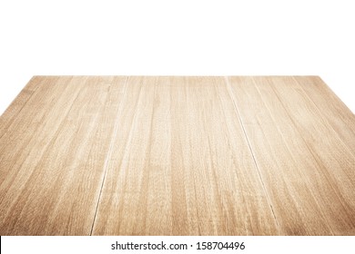 Wooden table isolated on white