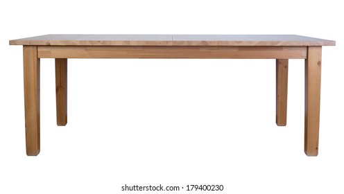 Wooden Table Isolated On White Background