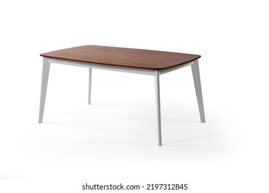 wooden table isolated on white background .dinning table . - Shutterstock ID 2197312845