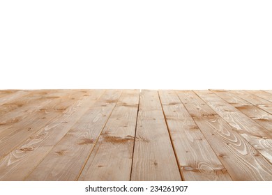 Wooden table isolated on white - Shutterstock ID 234261907