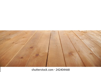 Wooden Table Isolated On White