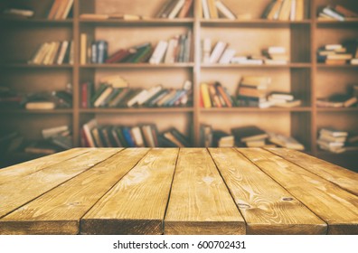 Wooden Table In The Library