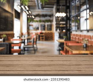 wooden table looking out restaurant or cafe or coffeeshop decoration