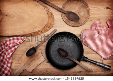 Similar – empty black round cast-iron frying pan