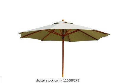 A Wooden Table Umbrella Outdoor