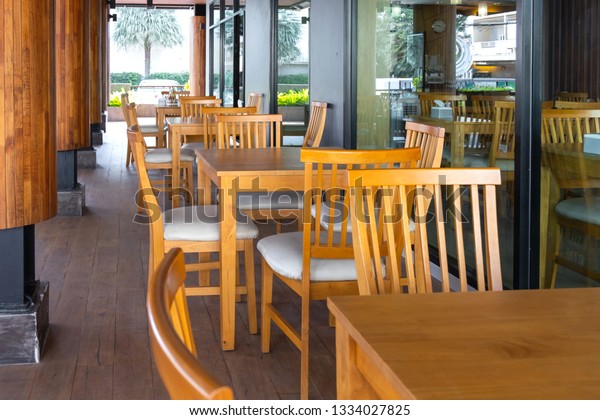 Wooden Tables Chairs Restaurant Stock Photo Edit Now