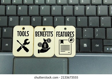 A Wooden Tag With A Tool Benefits Feature Icon. The Concept Of What Is Customer Relationship