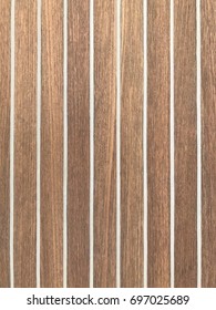 Wooden Texture Background. Teak Wood Deck On Sailing Boat