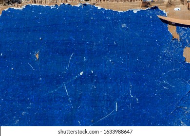 Wooden Texture Of Dark Blue Color, Scratched And Broken Wood Panel, Old Wood Texture Background