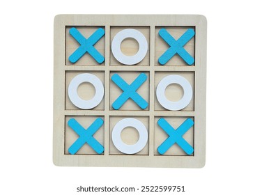 Wooden Tic tac toe game also known crosses on a white background with clipping path. Tic tac toe game set. - Powered by Shutterstock