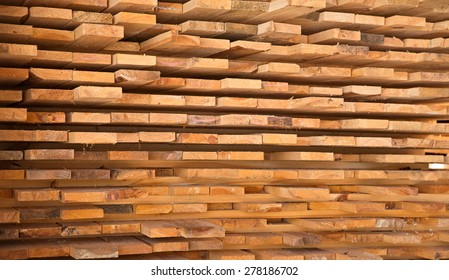 Wooden timber at a sawmill - Shutterstock ID 278186702