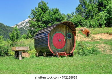 Wooden, Tiny Home On Wheels In The Croatian Countryside