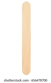 Wooden Tongue Depressor Isolated On White Background