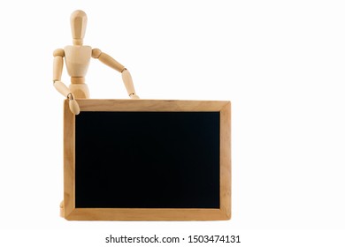 wooden toy figure with a big red heart in his hands on white background - Powered by Shutterstock