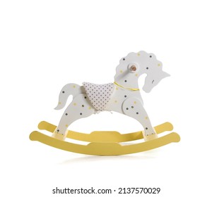 Wooden Toy Horse On White Background