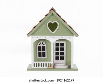 Wooden Toy House Cottage Isolated On White Background