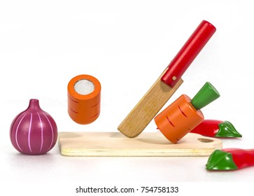 wooden play vegetables