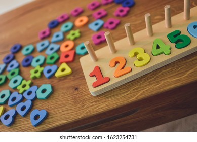 Wooden Toy Learn Count Colorful Numbers Stock Photo (Edit Now) 1623254731