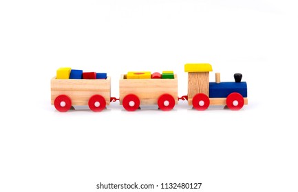 wooden train with blocks