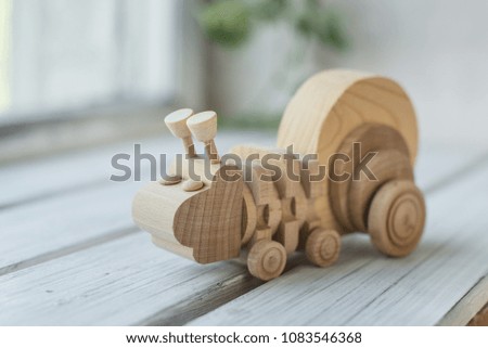 wooden toys, wooden plane and car