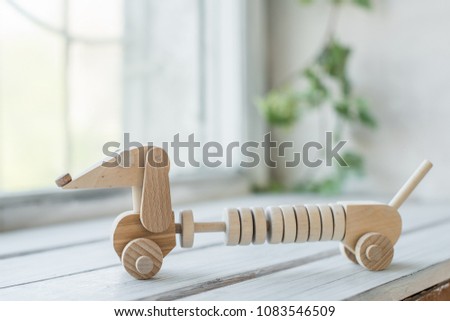 wooden toys, wooden plane and car