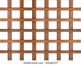 Wooden  Trellis,  Lattice Isolated On White Background