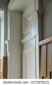 Wooden Trim Of The Door Frame In The Interior, Interior Element Close-up