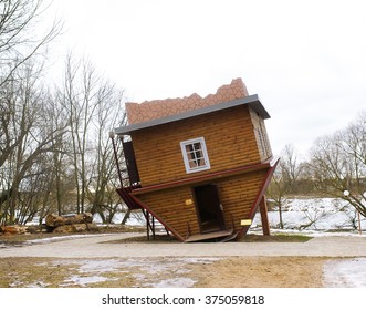 wooden upside-down house in Belarus