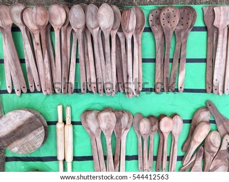 Wooden Utensils Selling Local Market Stock Photo Edit Now