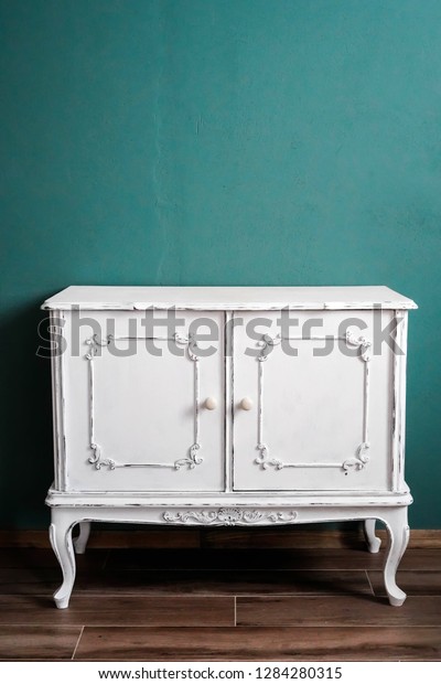 Wooden Vintage Dresser Ancient White Commode Stock Photo Edit Now